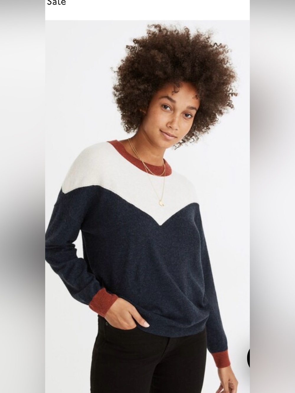 Madewell Colorblock Yoke Pullover Sweater